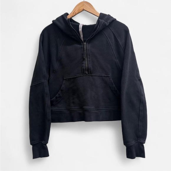 Lululemon Scuba Hoodie M/L Black Oversized Funnel Neck Sweatshirt Washed black - Picture 2 of 8